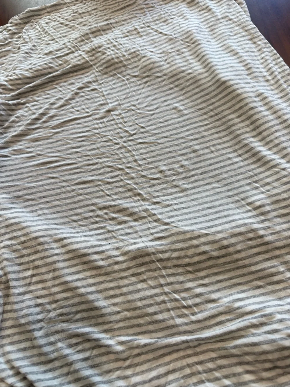 sollybaby Gray & White Striped crib fitted sheet